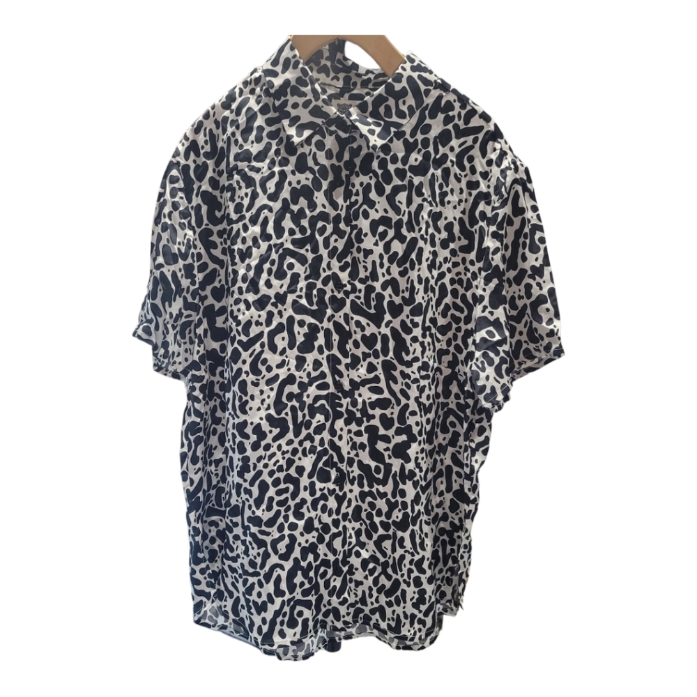NWOT Revolve LITA by Ciara King Cheeta Print Short Sleeve Button Down S Italy